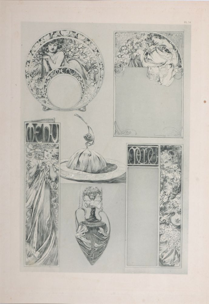 Litografia Mucha - Documents Décoratifs - PLATE 34, 1902 