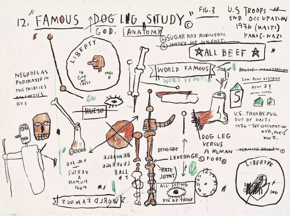 Serigrafia Basquiat -  Dog Leg Study