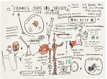 Serigrafia Basquiat - Dog Leg Study