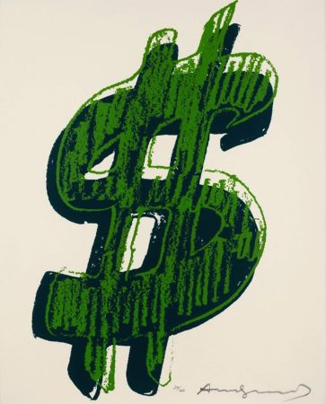 Serigrafia Warhol -  Dollar Sign, Green (FS II.278)