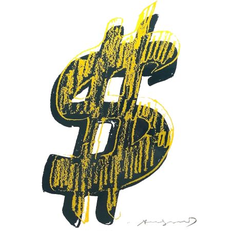 Serigrafia Warhol - Dollar Sign, Yellow (FS II.278)