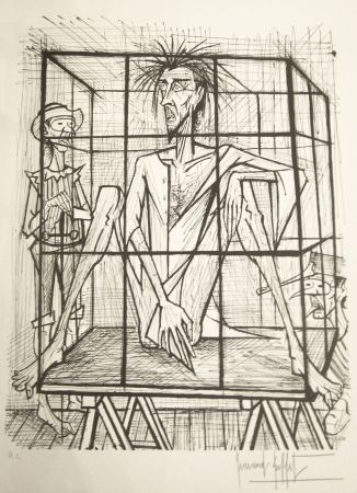 Litografia Buffet - Don Quichotte en cage