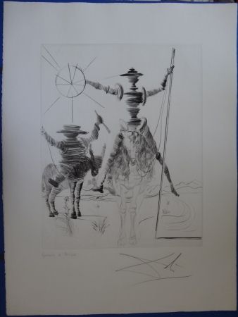 Acquaforte Dali - Don Quichotte & Sancho Panza