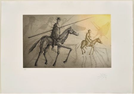 Acquaforte E Acquatinta Ponç -  Don Quichotte suivant Sancho, X