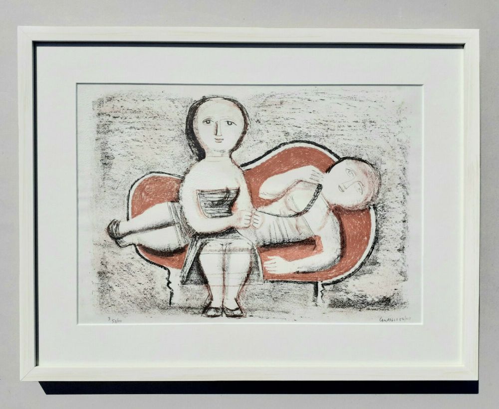 Litografia Campigli - Donne sul divano