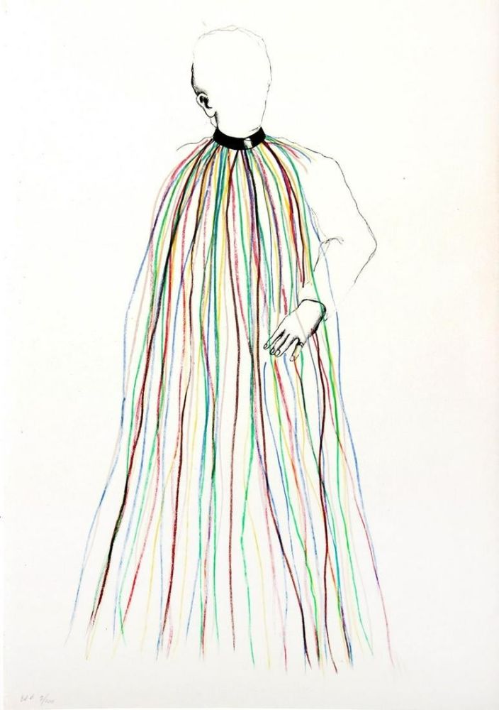 Litografia Dine - Dorian Gray in Multi-Colored Vinyl Stripe Cape