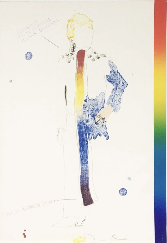 Litografia Dine - Dorian Gray in Multi Rainbow Scarf