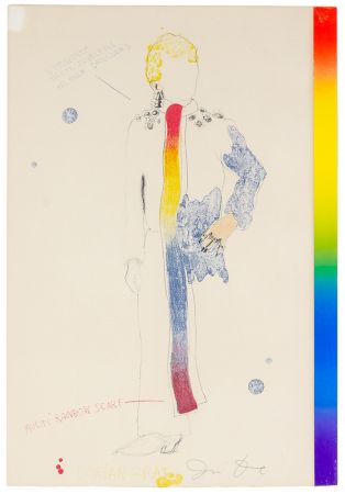 Litografia Dine - Dorian Gray with Rainbow Scarf