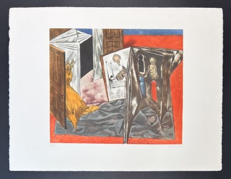 Incisione Tanning - Dorothea Tanning (1910-2012) - Lettre d'Amour - Coloured lithograph on Arches paper - 1969