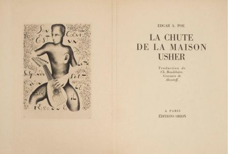 Libro Illustrato Alexeïeff - E. Poe : LA CHUTE DE LA MAISON USHER. 10 eaux-fortes originales (1929).