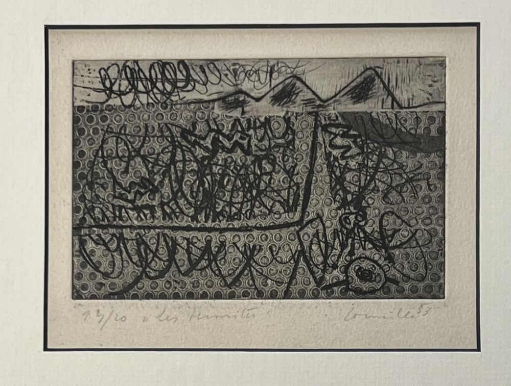 Acquaforte Corneille - Eau-forte encadrée Les termites 1953 Numéro 3/20