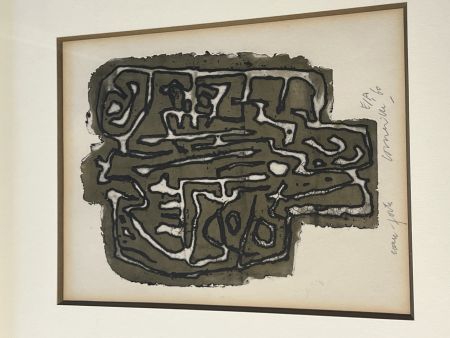 Acquaforte Corneille - Eau-forte Signes dans la Pierre, 1959. Atelier Stanley William Hayter