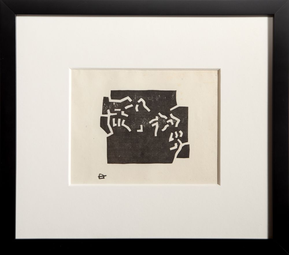 Incisione Su Legno Chillida - Egokarri (Greeting Card for 1969)