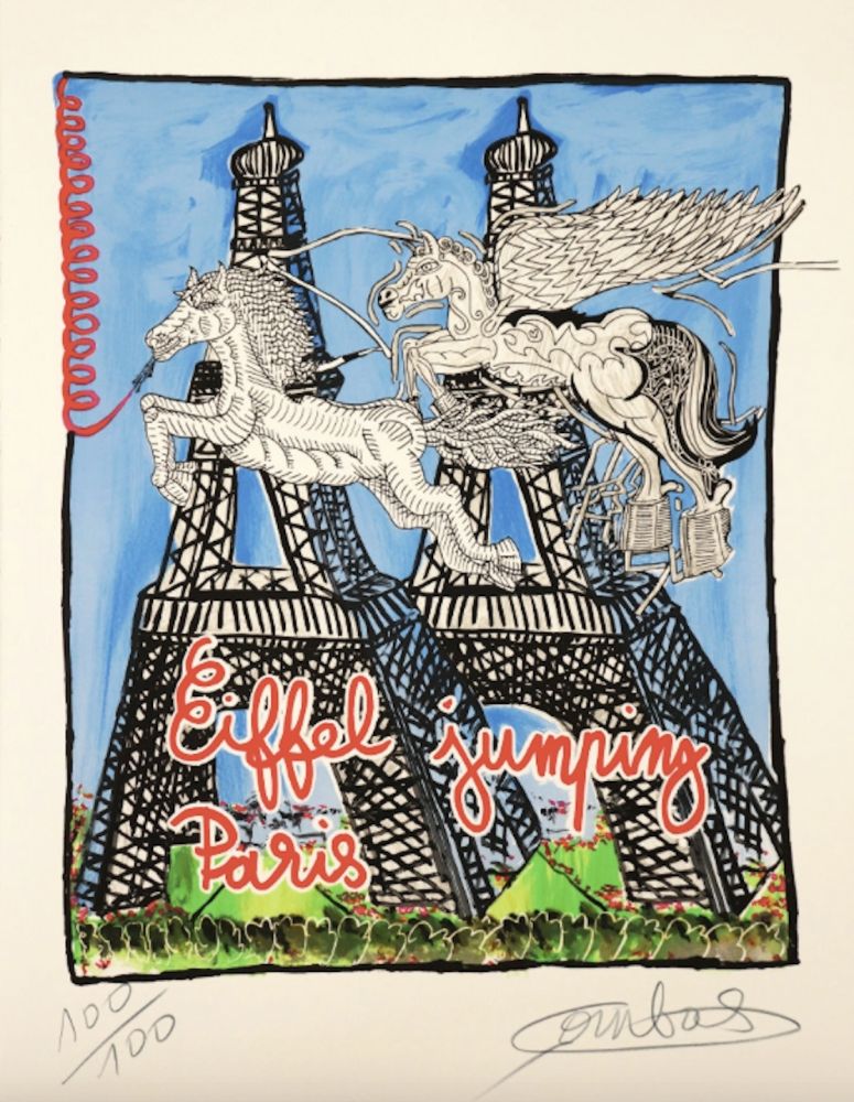 Litografia Combas - Eiffel Jumping 