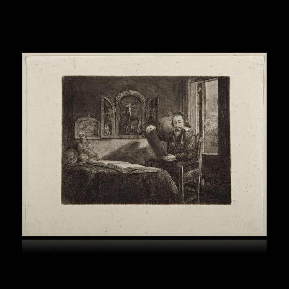 Incisione Rembrandt - El boticario Abraham Francen