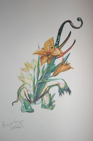 Litografia Dali -  Elephant Lily (surrealistic flowers)