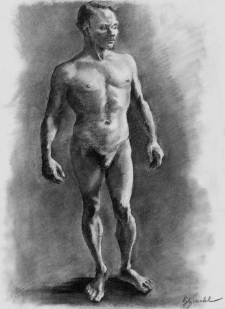 Litografia Bonabel - ELIANE BONABEL / Louis-Ferdinand Céline - Litographie Originale / Original Lithograph - Nu Masculin / Male Nude - 1938