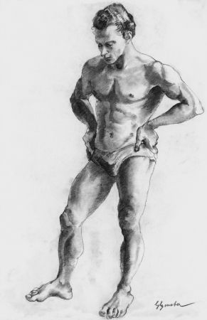 Litografia Bonabel - ELIANE BONABEL / Louis-FerdinandCéline - Nu Masculin / Male Nude  - 1938