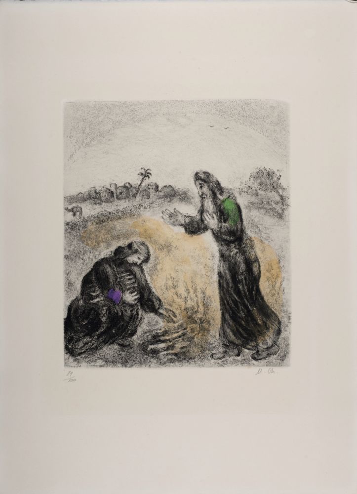Multiplo Chagall - Elie et la Veuve de Sarepta, 1958 - Hand-signed & Hand-colored!