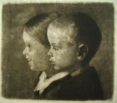 Maniera Nera Ilsted - Ellen and Jens, the artist's daughter and son