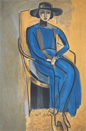 Litografia Matisse - Elégante en robe bleu (Madame Greta Prozor)