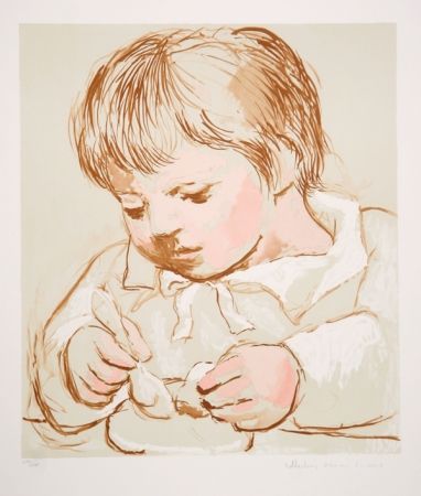 Litografia Picasso - Enfant Deieunant