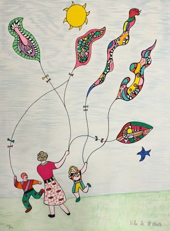 Litografia De Saint Phalle - Enfants et Cerfs-Volants