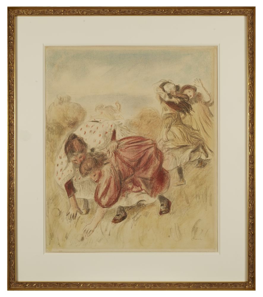 Litografia Renoir - Enfants jouant à la balle- circa 1900