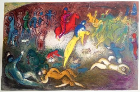 Litografia Chagall - ENLÈVEMENT DE CHLOÉ (Daphnis et Chloé - 1961)