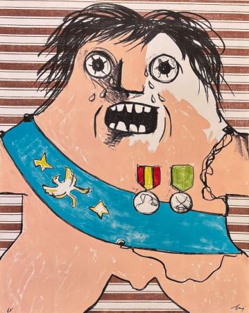 Litografia Baj - Enrico Baj (1924–2003) – Il Maresciallo di Sassonia – Color lithograph on paper – 1965