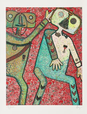 Incisione Baj - Enrico baj (1924–2003) – La Comte de Hornes et Guillame de Nassau – Mixed media