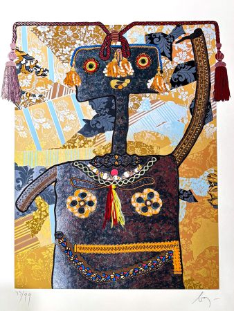Non Tecnico Baj - Enrico Baj (1924 – 2003) – Marie Françoise Cathérine de Beauvan-Craon Marchesa di Boufflers (1711 – 1786) – Mixed media in colour and collage – 1976
