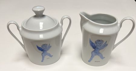 Ceramica Corneille - Ensemble sucrier + Pot à lait L'Ange d'après Rubens, Porcelaine de Limoges, 2002