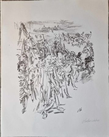 Litografia Kokoschka - Enter with drum and colours: Cordelia and Soldiers (Act IV, Scene IV), from the portfolio King Lear