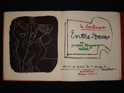Litografia Le Corbusier - Entre-deux ou propos toujours réliés, écrit et gravé de la main de l'auteur.