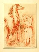 Litografia Vertes - Equestrian Love