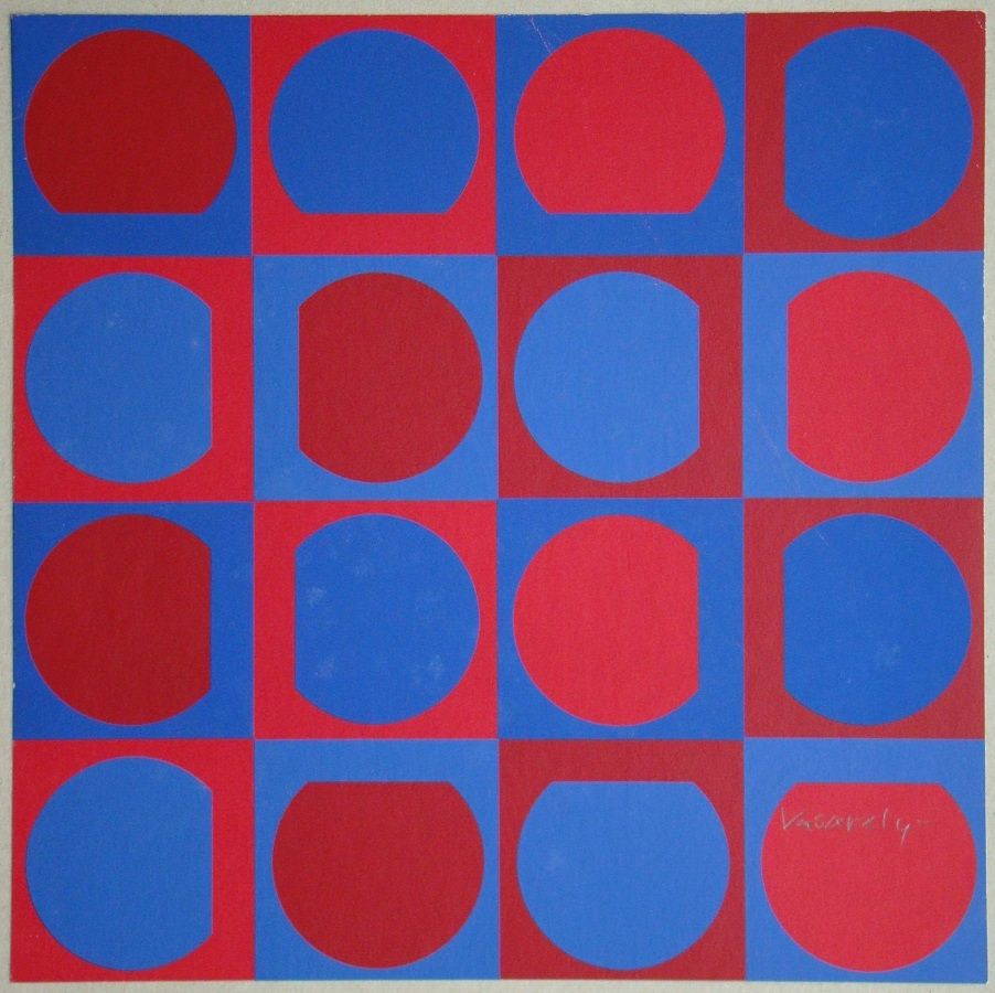 Serigrafia Vasarely - Eridan Rouge