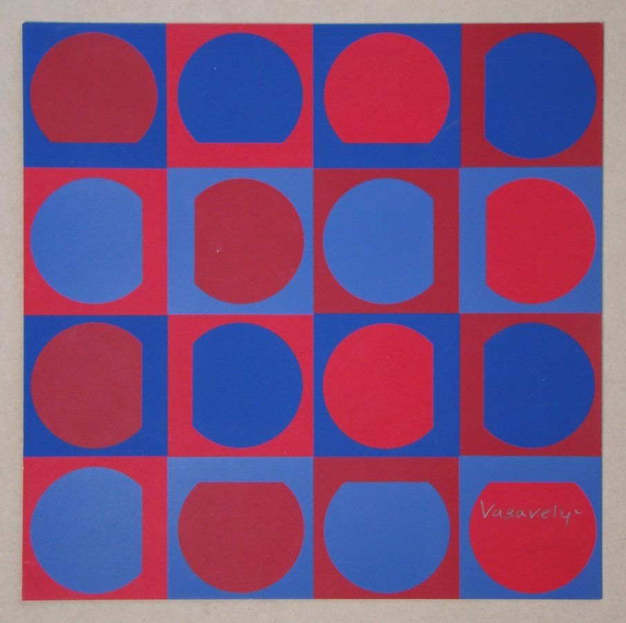 Serigrafia Vasarely - Eridan Rouge