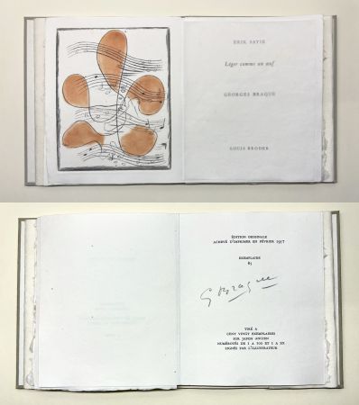 Libro Illustrato Braque - Erik satie : LÉGER COMME UN ŒUF. Une gravure originale en couleurs (1957)