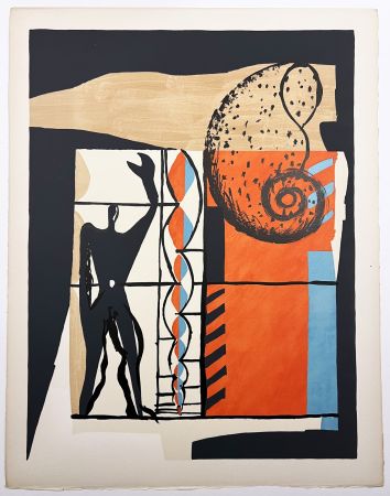 Litografia Le Corbusier - ESPRIT. (Le Poème de l'angle droit, 1955). Planche 6. (B2)