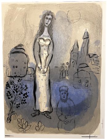 Litografia Chagall - ESTHER  (Dessins pour la Bible, 1960)