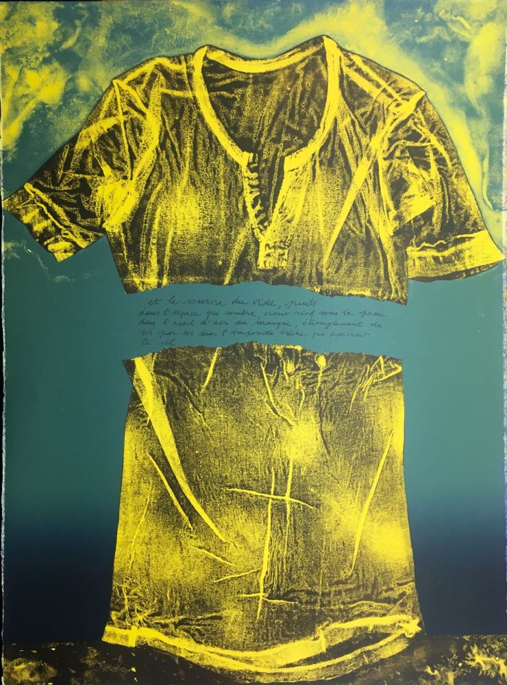 Litografia Recalcati - Et le sourire du vide…(Placard Bailly). Version en vert. Lithographie de 1975