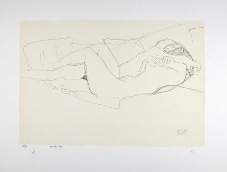 Litografia Klimt - Etude pour le serpent d'eau / 2 femmes enlacées, 1905 | Study for Water Snakes / Two women embracing, 1905 