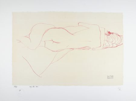 Litografia Klimt - Etude pour le serpent d'eau / Study for Water Snakes | Deux femmes enlacées / Two women embracing, 1905