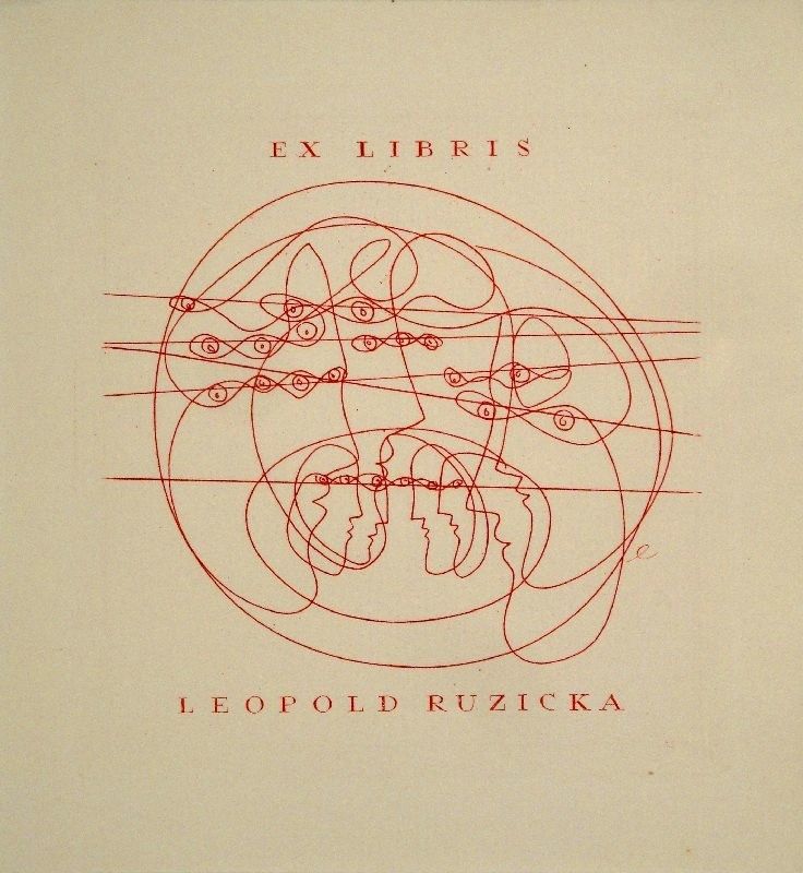 Incisione Erni - Ex Libris Leopold Ruzicka