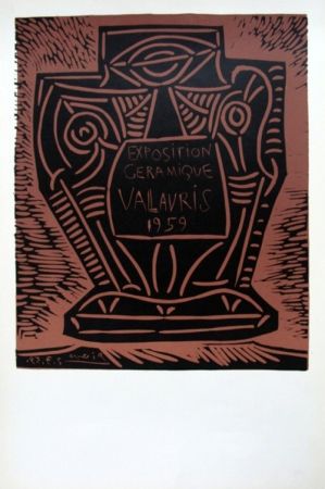 Linoincisione Picasso - Exposition Ceramique Vallauris 1959