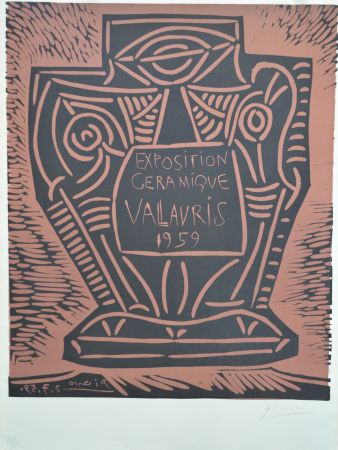 Linoincisione Picasso - Exposition Céramique Vallauris - B1286