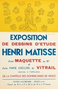 Litografia Matisse - Exposition de dessins d'étude ,Vence 