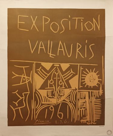 Linoincisione Picasso - Exposition Vallauris - 1961