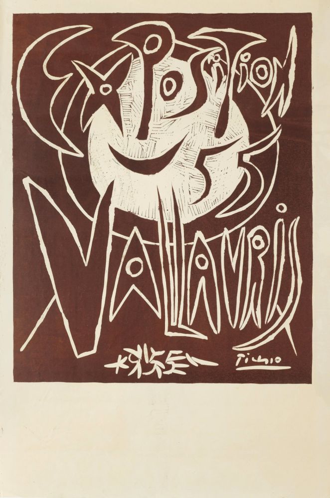 Linoincisione Picasso - ' Exposition Vallauris 1955 '